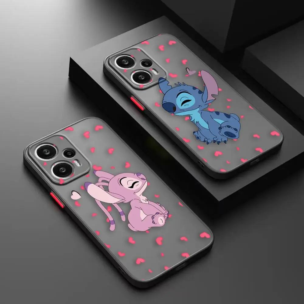 Matte Case for Redmi NOTE 12 11 10 11S 10S 9 9S 9T 8 7 6 5 4 3PRO PLUS 4G 5G Case Funda Coque Shell Lilo & Stitch Cartoon Anime