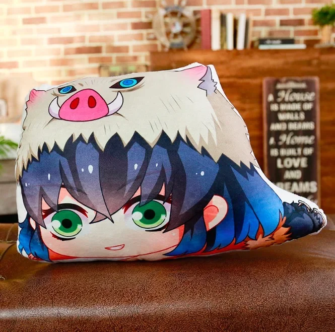 Anime Demon Slayer Kimetsu no Yaiba Kamado Tanjirou Giyuu Figure Stuffed Plush Doll Sofa Pillow Cushion Toys Kids Gift