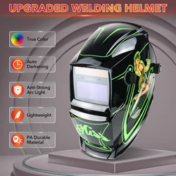 JustHot Auto Darkening Welding Helmet True Color Welding Hood Solar Battery Powered Welding Mask Adjustable Shade Range 2 Arc