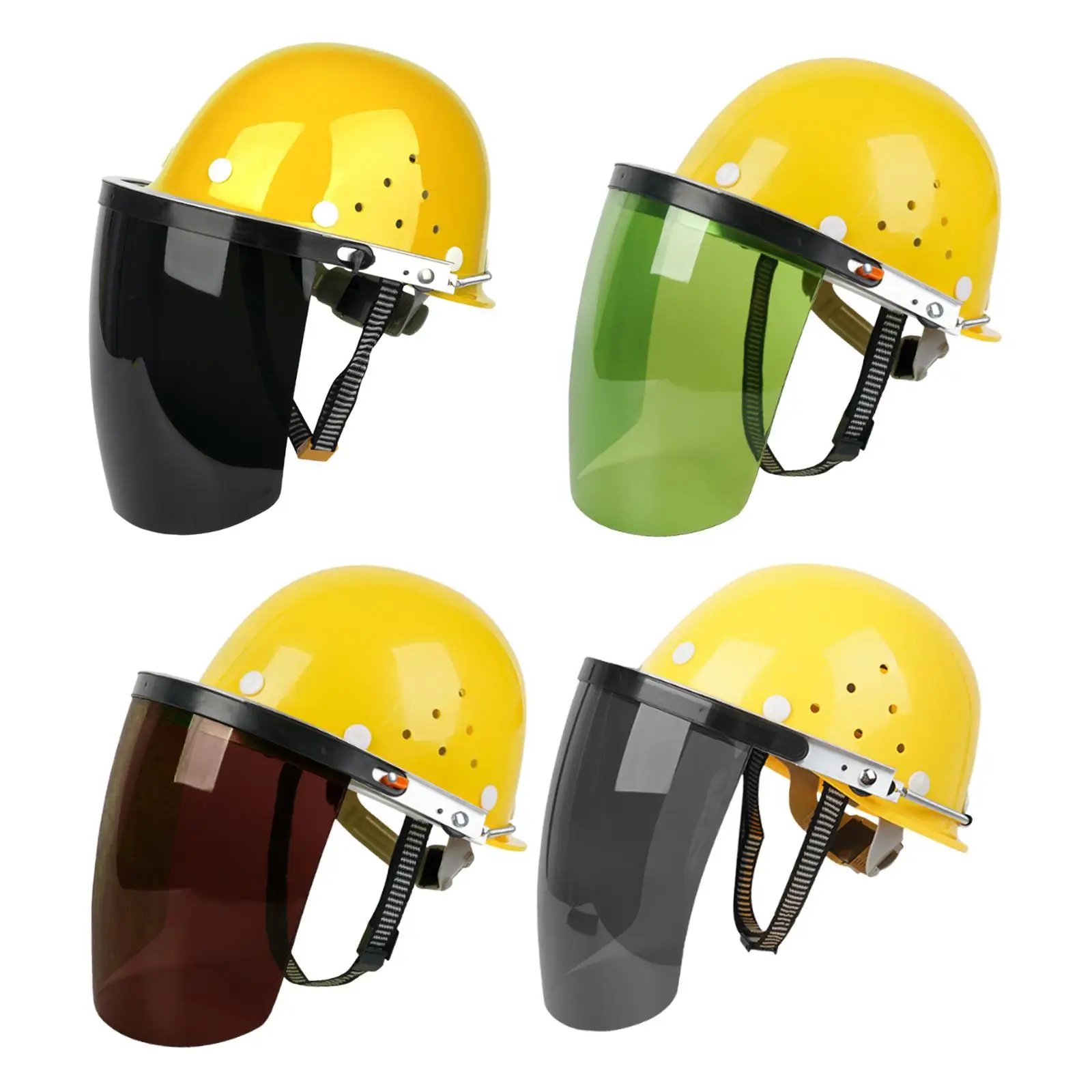 

Face Shield with Helmet Flip up Versatile Adjustable Headgear for Mechanical Industry Landscaping Logging Paint Mining Trimming