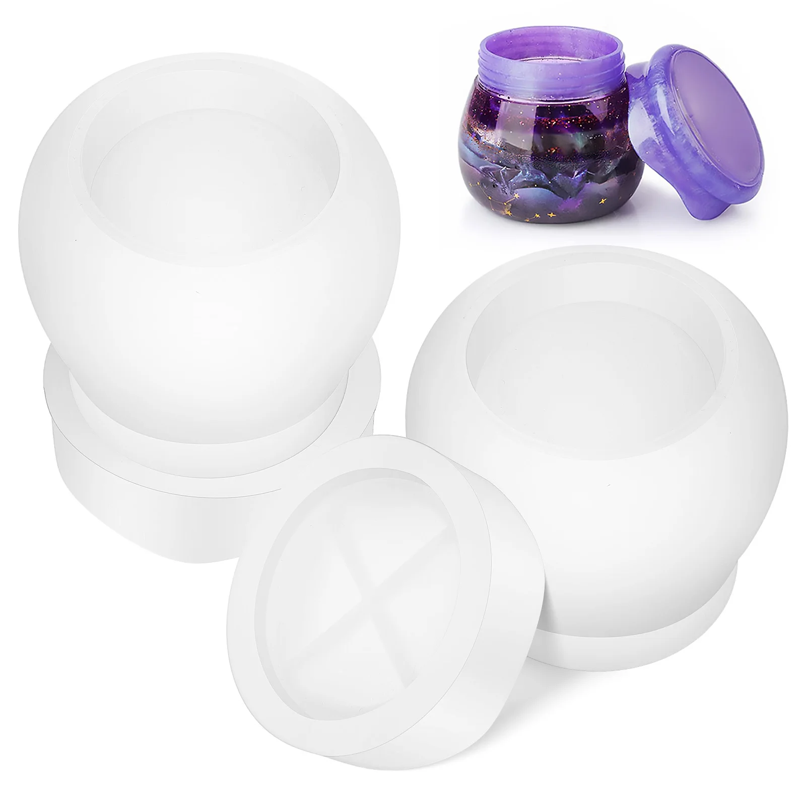 

2 Pcs Mold Silicone Epoxy Molds Food Grade Resin Epoxy Crafts Diy Mold Jewelry Storage Container DIY Accessories