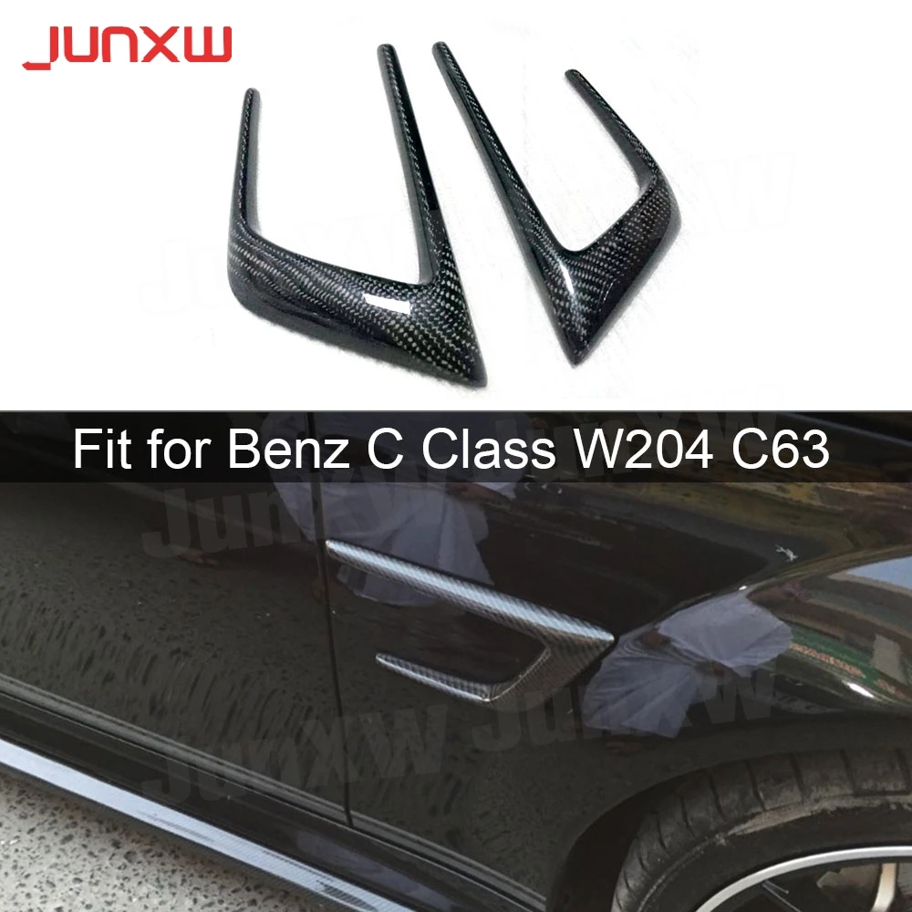 Carbon Fiber Car Bumper Side Air Vents Stickers for Benz C Class W204 C63 AMG 2012-2014 FRP Fenders Vents Trims Covers