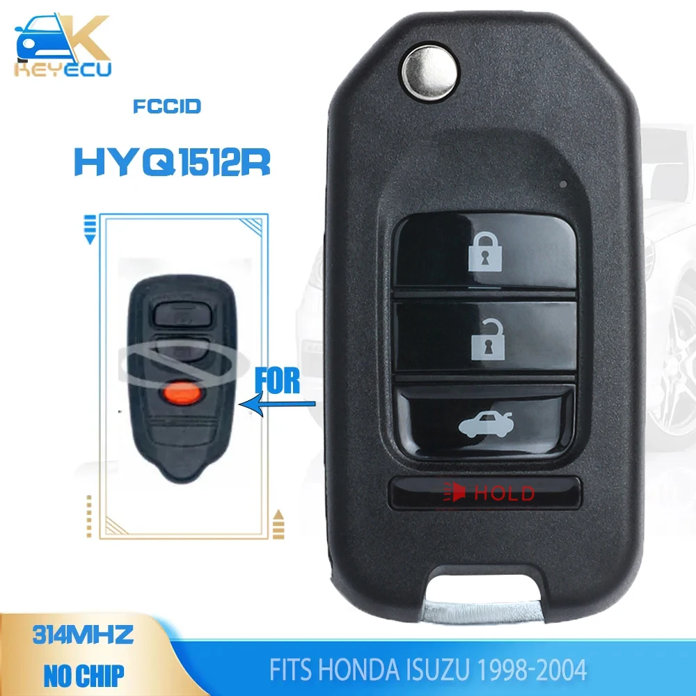 

KEYECU HYQ1512R Upgraded KEYLESS REMOTE ENTRY KEY FOB ALARM TRANSMITTER for HONDA ISUZU 1998 1999 2000 2001 2002 2003 2004