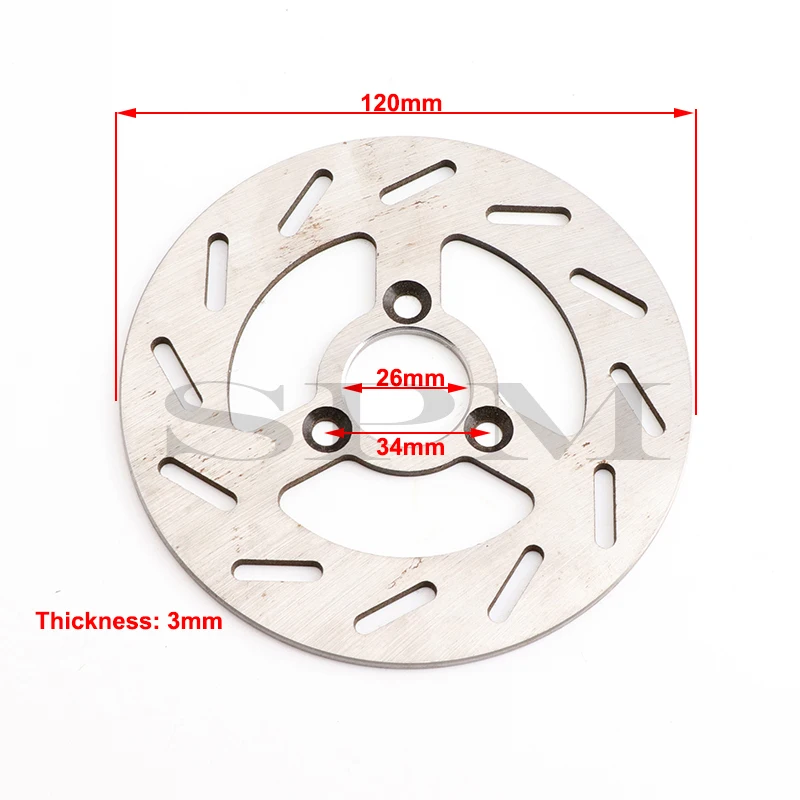 3 Holes 120mm Brake Disc Rotor Fit For 2 Stroke 47cc 49cc Electric Gas Scooter Mini Dirt Pocket Bike ATV Quad Bike Accessories