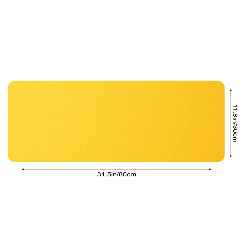 قطعة واحدة من سجادة مكتب صفراء كبيرة، قاعدة مضادة للانزلاق، مقاومة للغبار، مثالية للاستخدام المنزلي والمكتبي، الحجم: 31.5 بوصة × 11.8 بوصة