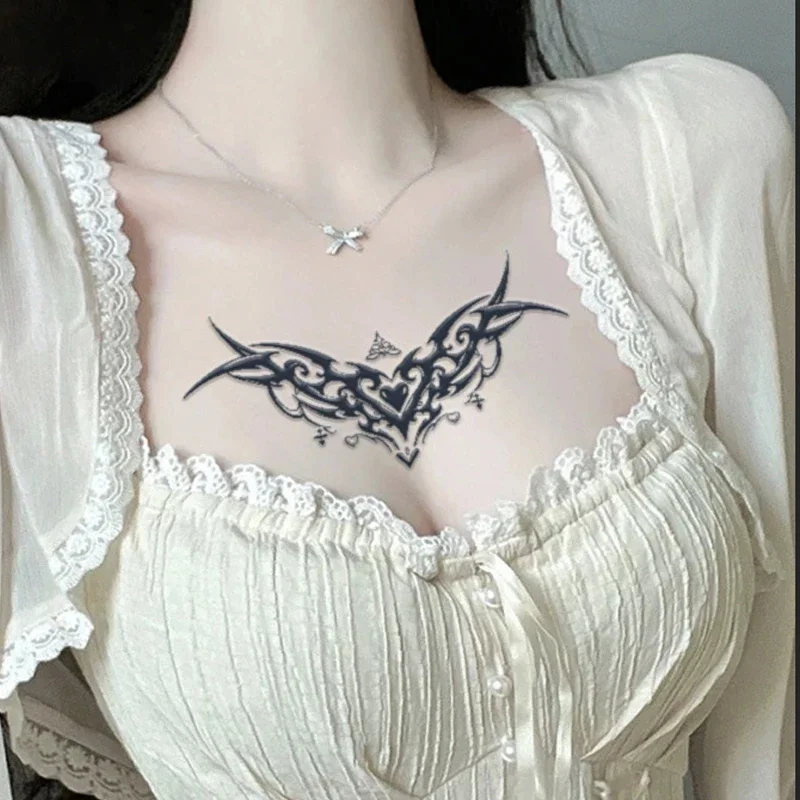 Sexy Temporary Stickers with Herbal Juice Waterproof and Non Reflective Solid Color Pattern on the Chest and Waist