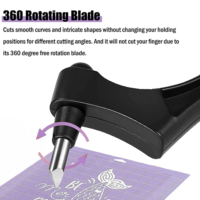 Craft Cutting Tools For Paper Crafts With Triple-Cornered Ruler 360° Rotating Blade Knife Stainless Steel Craft Knife