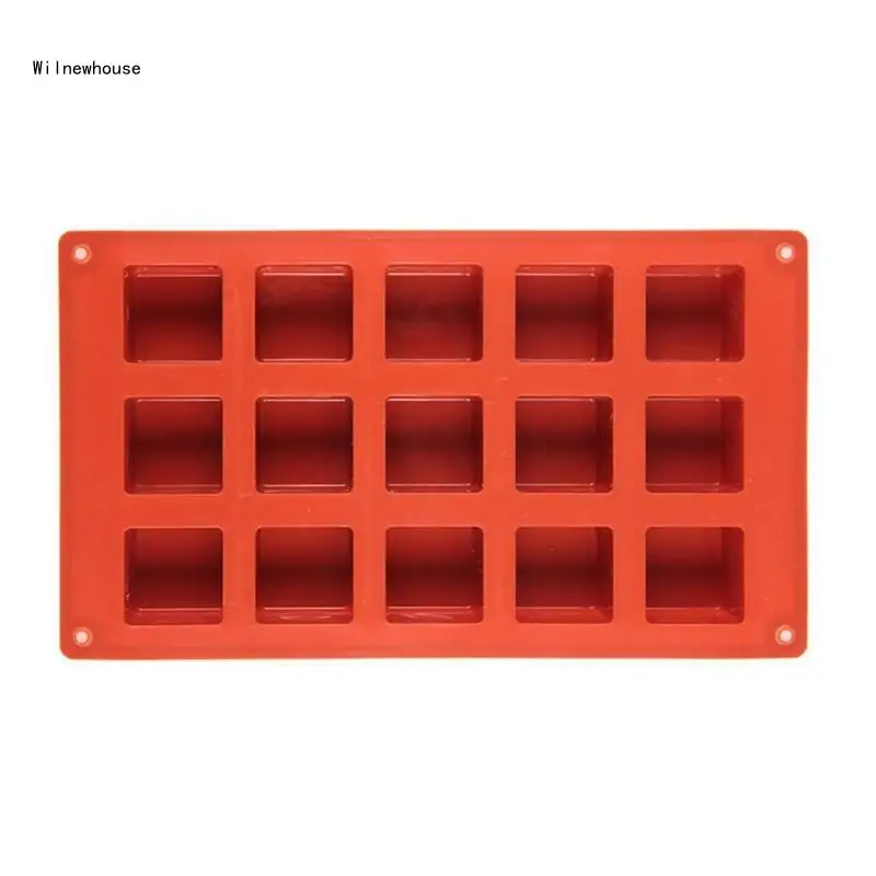 

15 Cavity Square Silicone Molds Nonstick Mousses Cake Molds Cake Decorating Tool for Cheesecakes Enduring Dropship