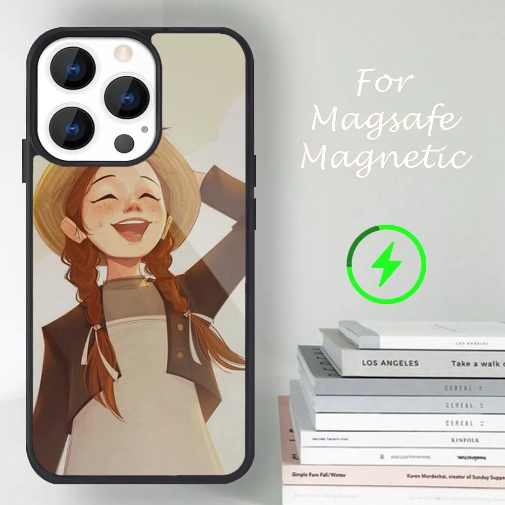 A-Anne of Green Gables Anne Shirley Phone Case For iPhone 14 13 12 11 15 Pro Max Magsafe Magnetic