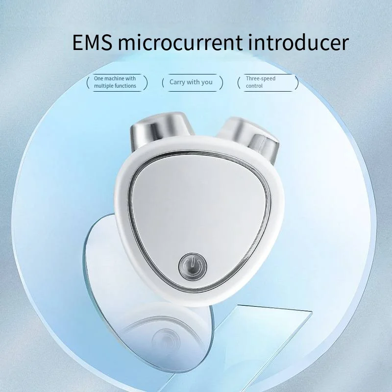 เครื่องนวดหน้าลูกกลิ้งยกกระชับใบหน้าไฟฟ้าแบบพกพา EMS microcurrent Sonic vibration ยกกระชับผิวเครื่องนวดนวดกระชับ