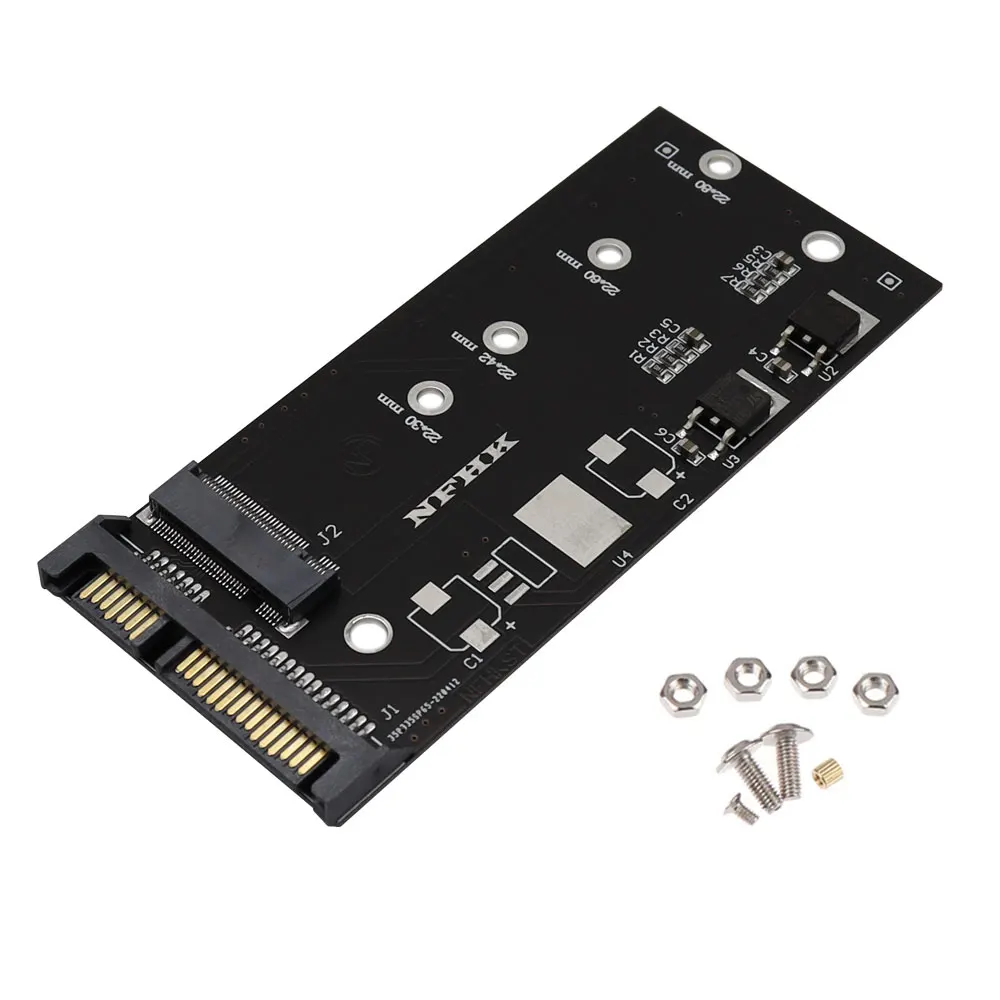 M.2 NGFF to SATA3 Hard Drive Adapter Card Stable/High-Speed NGFF Solid-State Hard Drive to 2.5 SATA M.2 SATA Adapter Raiser