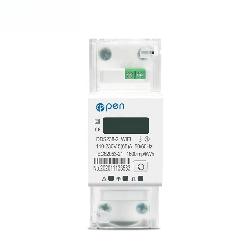 Single Phase WIFI Smart Energy Meter 65A Din Rail Timer Power Consumption Monitor kWh Meter Watt Meter 110V -230V 50/60Hz Tuya