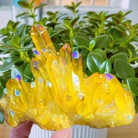 Cluster Rough Stone, Yellow Mineral Specimen, Office and Home Decoration Quartz, Holiday Gifts, Creative Gifts