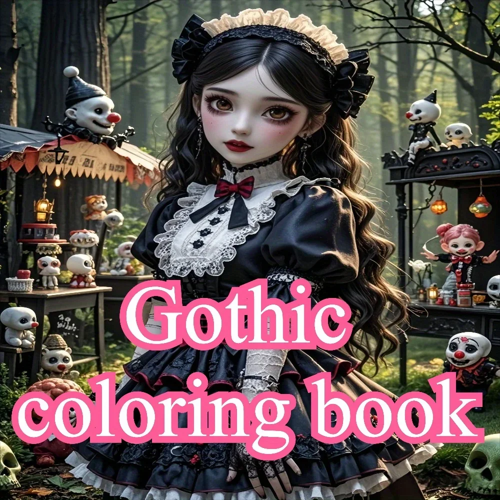 

30 страниц уникальных узоров в готическом стиле, подходящих для подростков и взрослых для снятия стресса, декомпрессионная книжка-раскраска «сделай сам»,