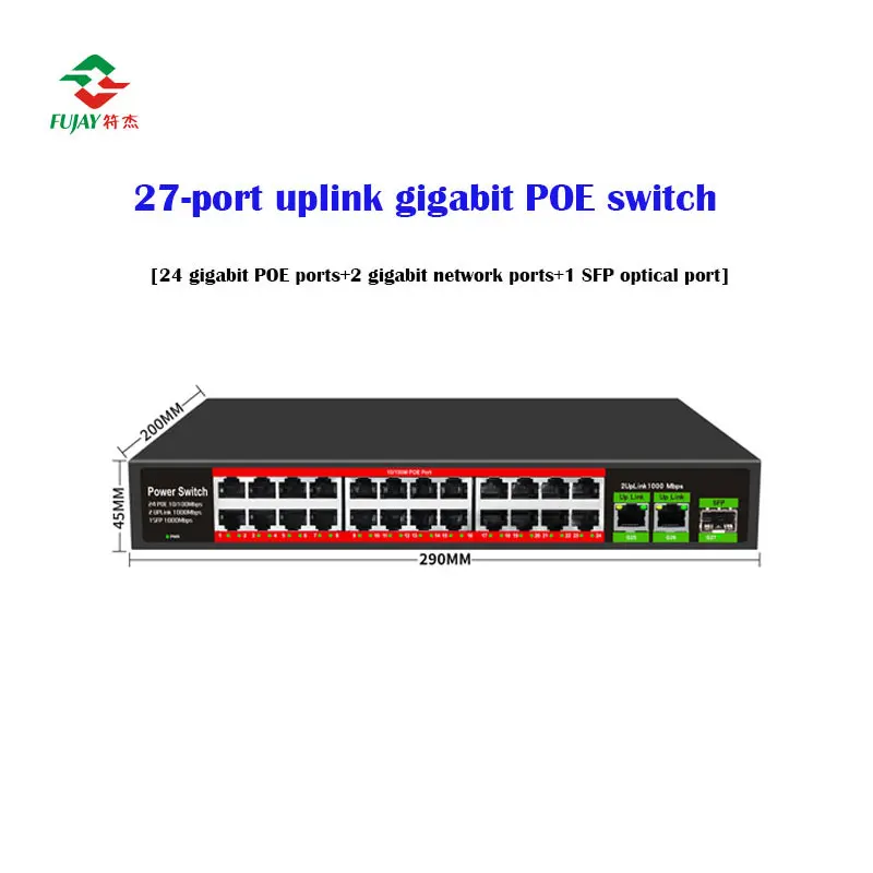 Imagem -02 - Switches de Rede Gigabit de 24 Portas Switch Power Over Ethernet Poe de 24 Portas