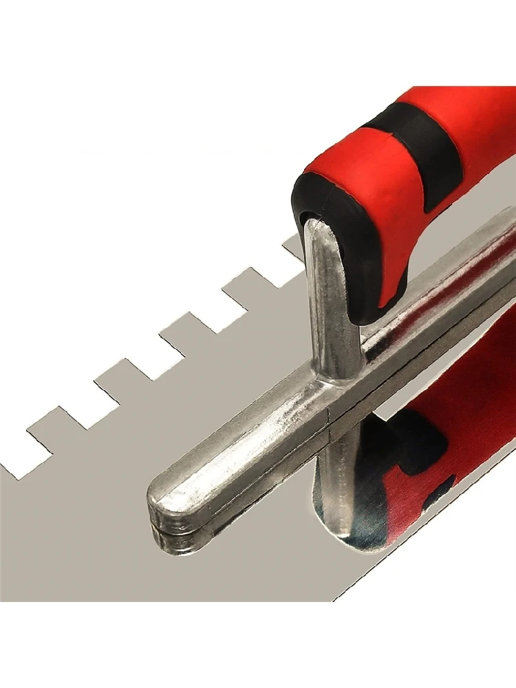 A26F-truelle en acier inoxydable à finition plate 1/2", conception crantée carrée pour le ciment, les travaux d'installation de carreaux de maçonnerie