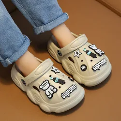 Infant Shoes Flip Flops For Children's Mules Baby Slippers Clogs Wear Hole Sole Kids Boys Sandals Summer Beach Platform Soft Diy