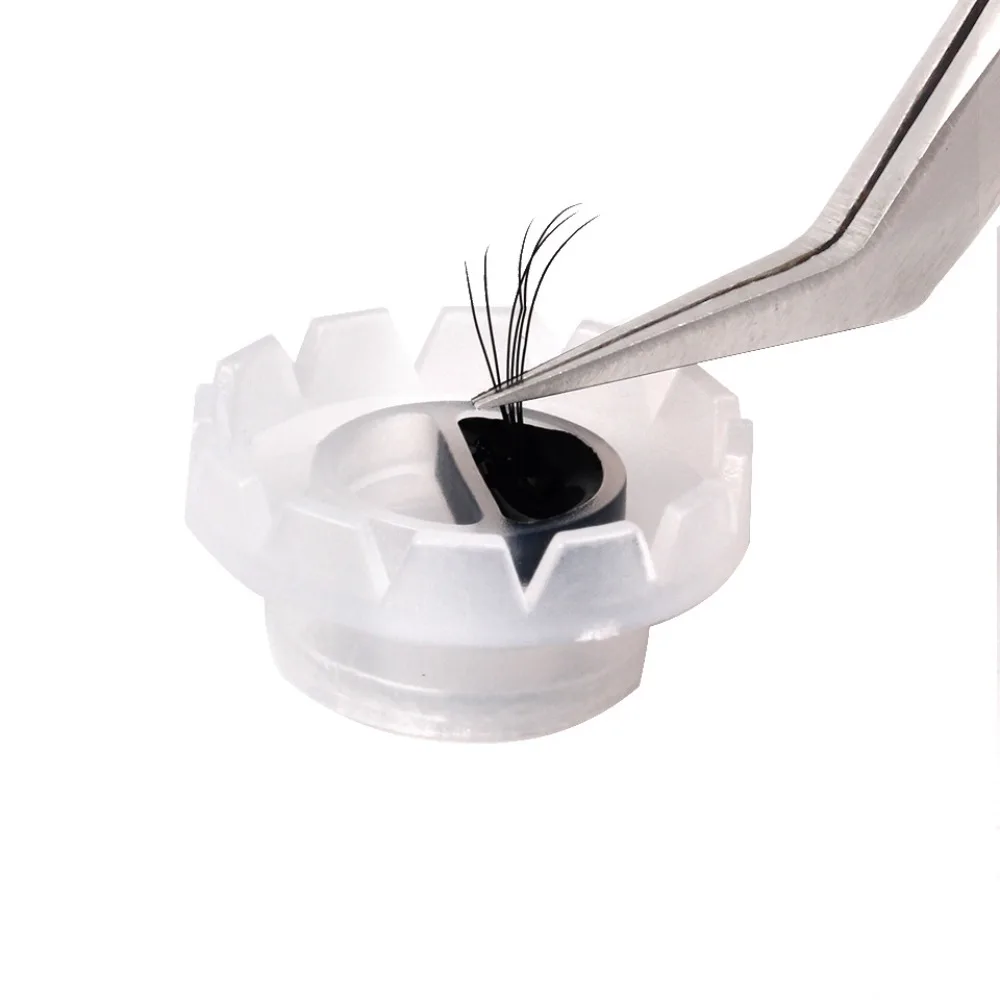 100 pçs suporte de cola de cílios descartável branco rosa anel enxertia cílios postiços copo de flor rápida