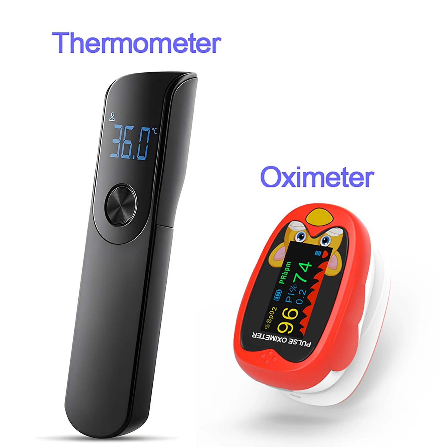 Medical IR Fever Thermometer Digital Ear Thermometer Non-contact Body Temperature Detector or Mini Child Oximeter Pulse Oximter