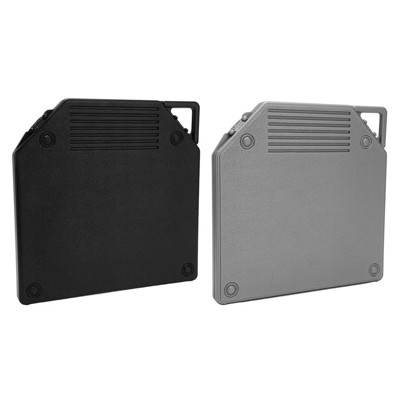 صندوق تخزين بكرة شريطية فارغة من البلاستيك حماية كاملة مفتوحة بكرة تسجيل صندوق محمول لأشرطة الصوت مقاس 10 بوصة باللون الرمادي