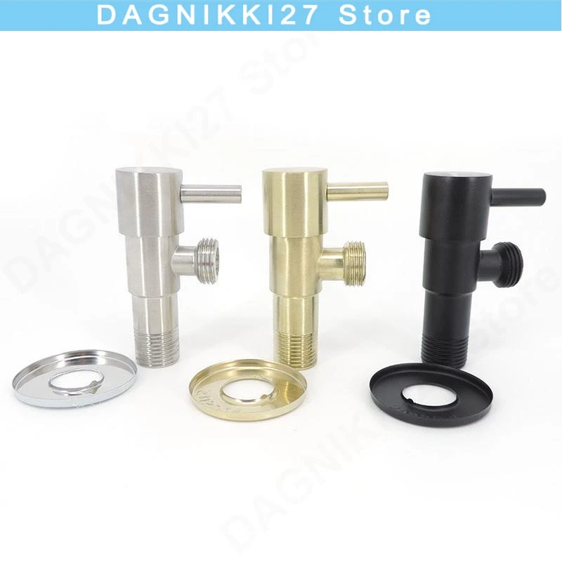 

Угловые запорные Т-образные клапаны из нержавеющей стали 304 G1/2 20 мм, переключающий клапан для холодной воды, ванная комната, душ, туалет, фиксирующий кронштейн, аксессуары V27