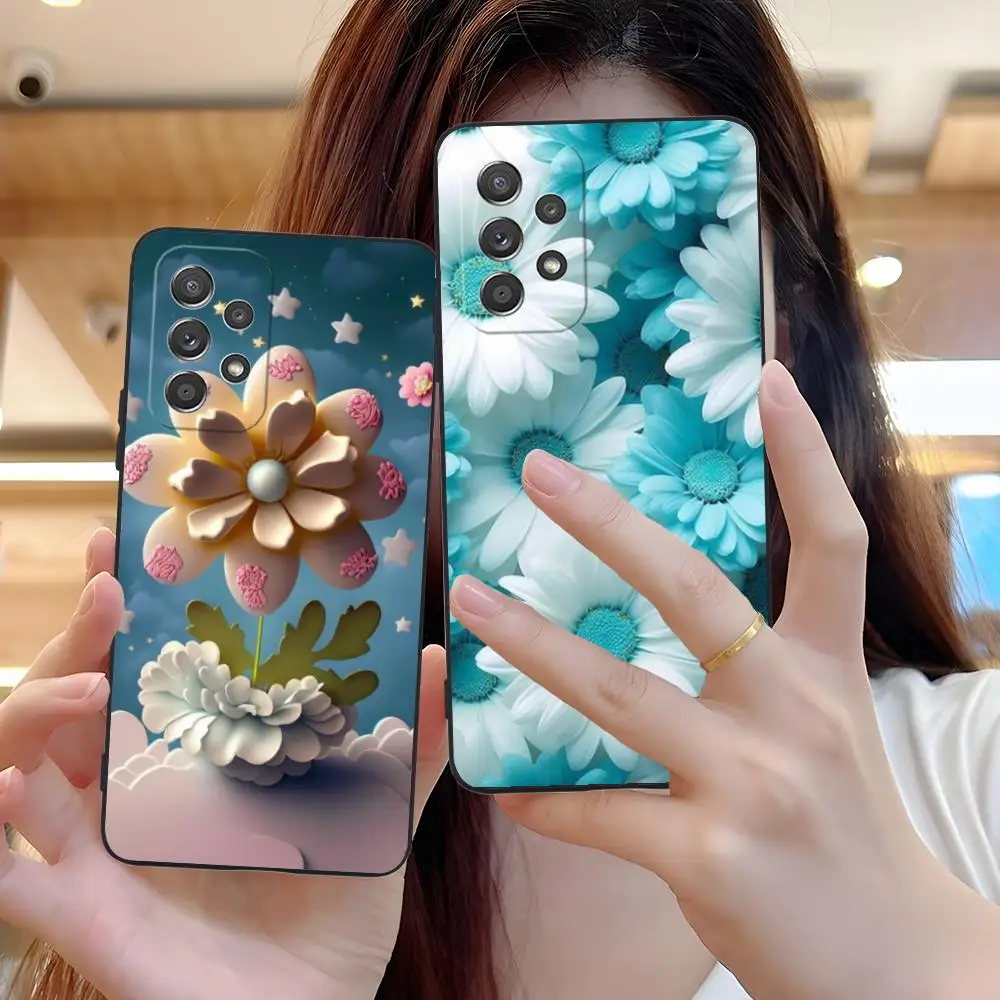 

Daisy Flower Art Mobile Phone Case for Samsung Galaxy A56 55 54 53 52 51 36 35 34 23 16 15 5G Colorful Cover Pretty Luxury Cover