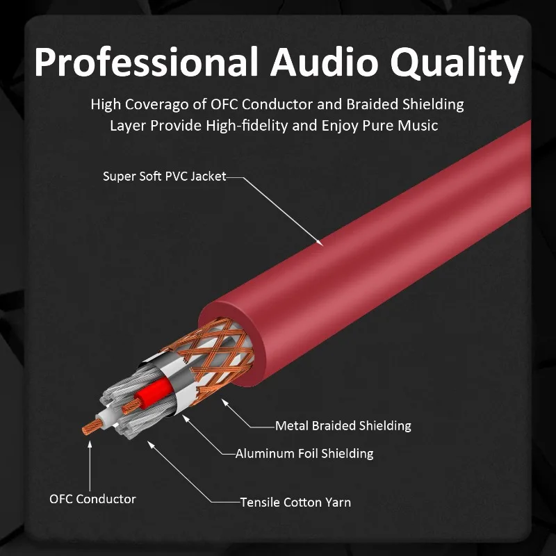 Небалансированный 6,35 мм 1/4 дюйма TS моно-XLR штекерный кабель, никелированный, четверть-дюймовый-папа, микрофонный кабель XLR, соединительный кабель