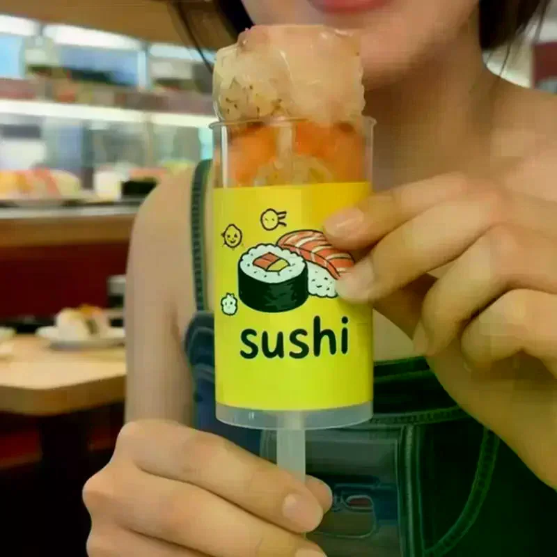 Disposable Sushi Push Box Empty Food Grade Sushi Mold Push Up Bucket Package Box Cylinder Shaped Push Cake Pops Box 10/20Pcs view 3