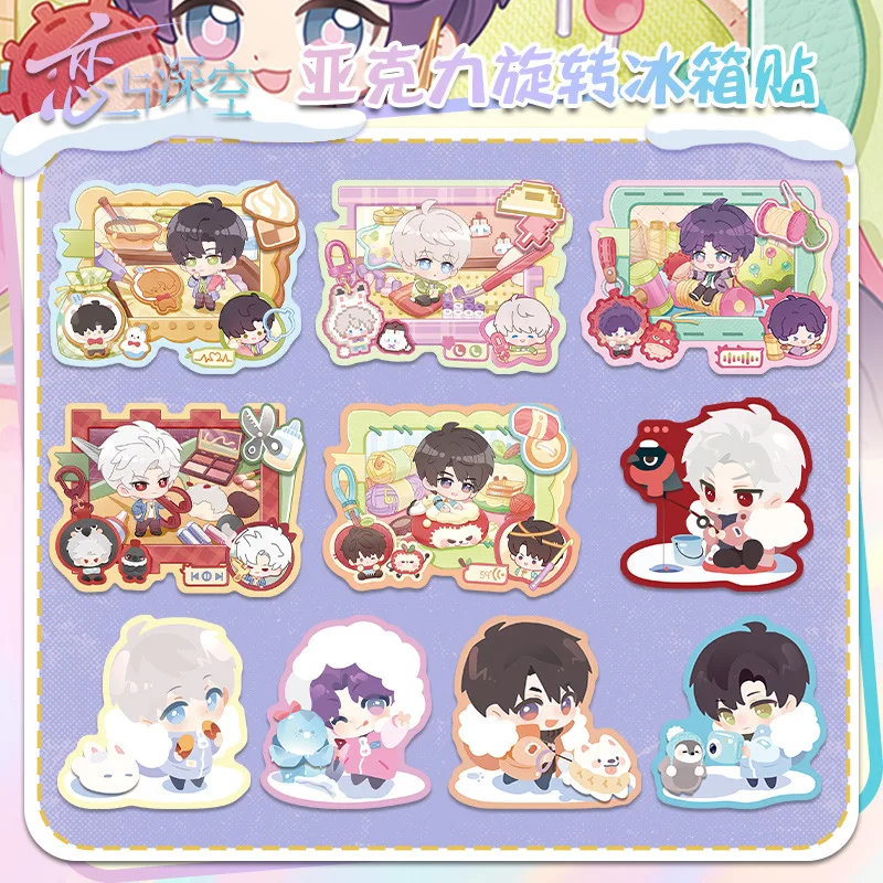 ملصق ثلاجة دوار من الأكريليك من Love and Deepspace Re-ceration على شكل شخصية Xavier مغناطيس الثلاجة Zayne ملحق لعبة Sylus