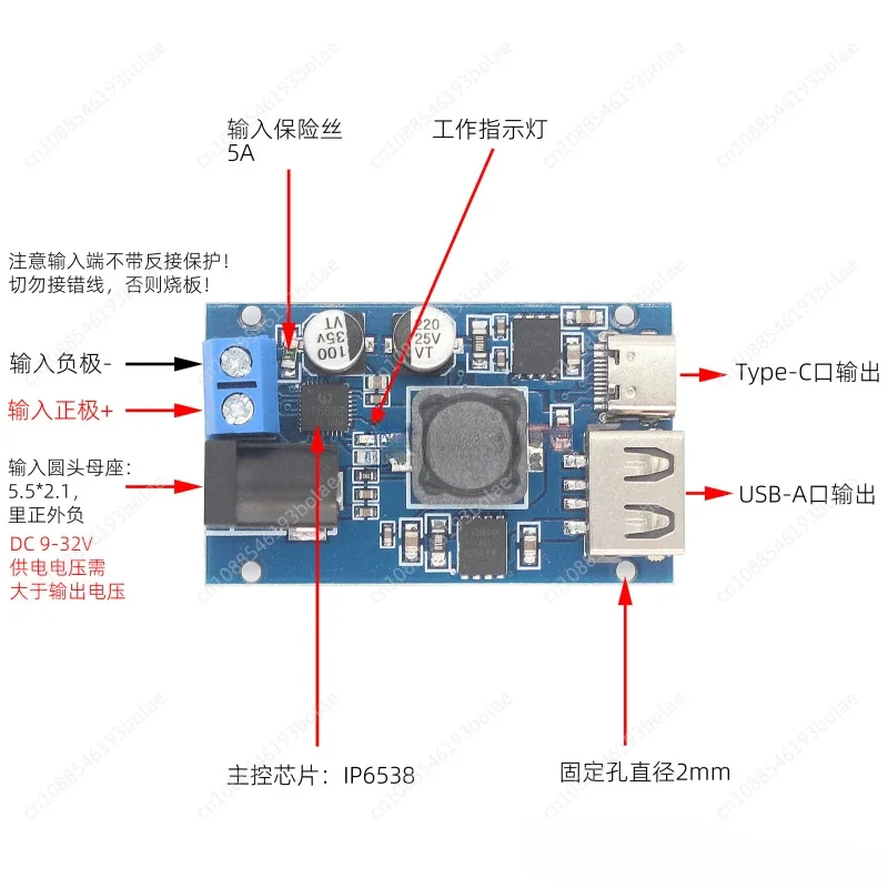 وحدة شحن تنحى PD3.0 USB + C ثنائي المنفذ 9V12V24V لأجهزة Apple Qualcomm QC Huawei OPPO شحن سريع #3