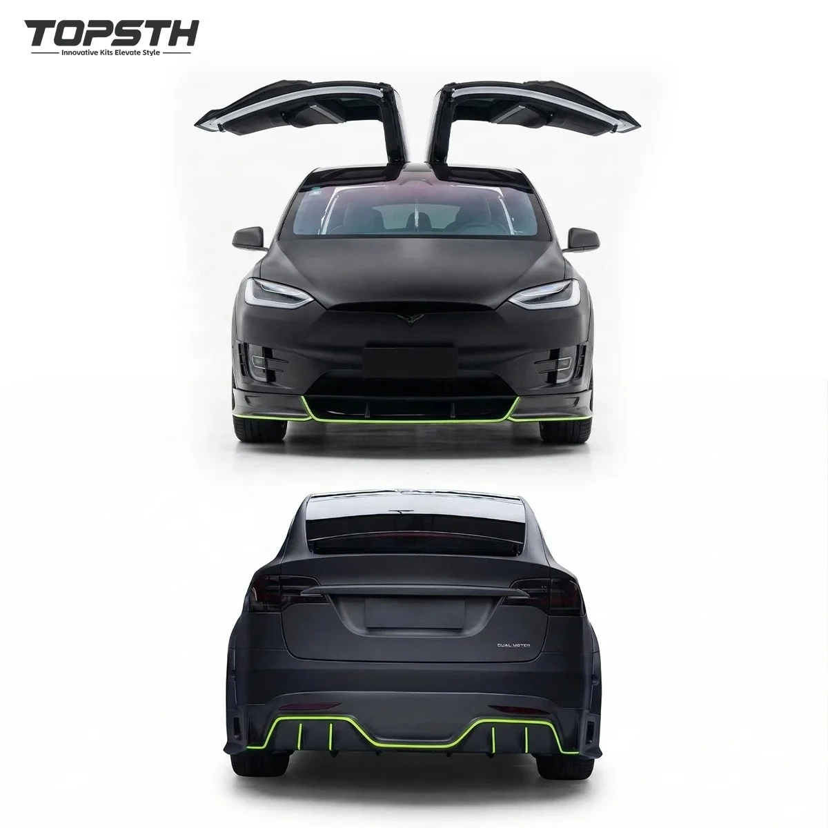 Real Carbon Fiber Body Kit For Tesla Model X 2021-2026 Plaid Front Lip Rear Diffuser Side Skirts Fender Flares Accessories