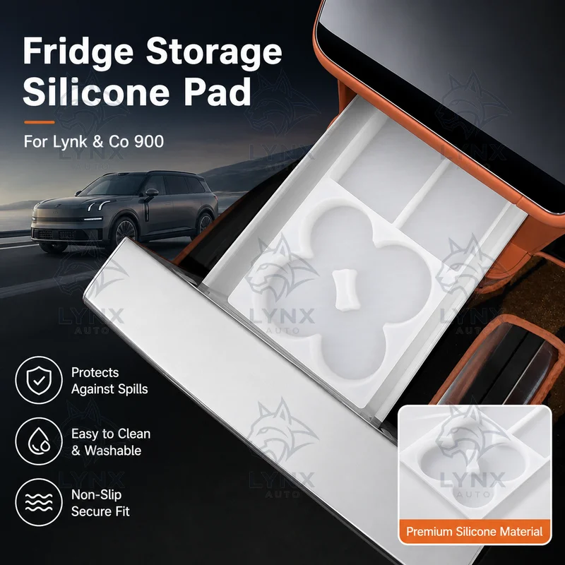 For Lynk & Co 900 Fridge Storage Box Silicone Protective Pad Tray Custom Fit Car Interior Accessories Modification Parts