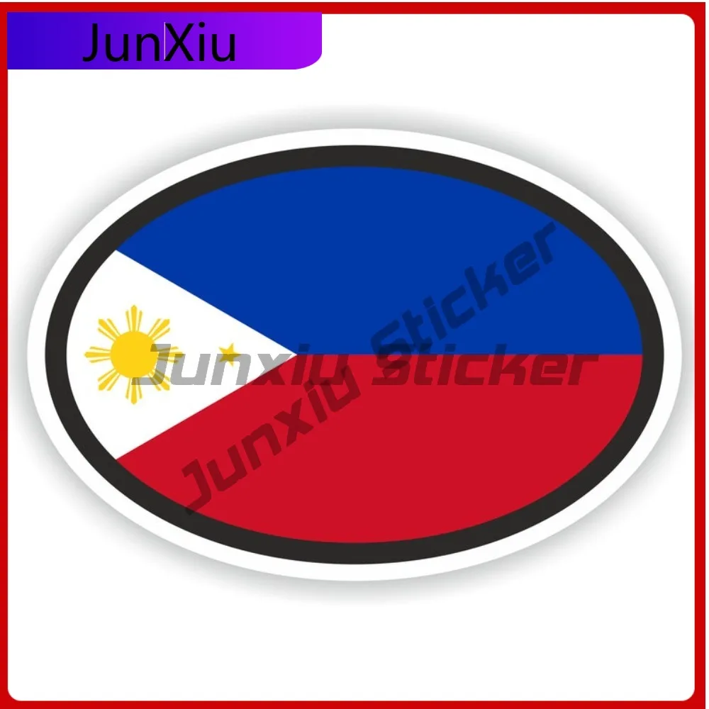 

Philippines Flag Oval Sticker Anti Scratch Exterior Suv Car Window Decoration Funny Rv Stickers Ebike Sticker Bumper Refit Decal