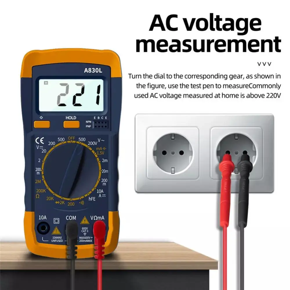 Current Tester With Buzzer Function A830l Tools And Gadgets Dc Current Meter Lcd Digital Tool Accessories Multimeter