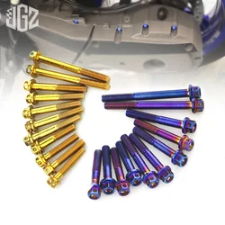 Motorcycle Stainless Steel Engine Screws Burned Blue Nut Cap Bolts Cover Accessories for HONDA PCX 150 125 160 2013 - 2020 2021