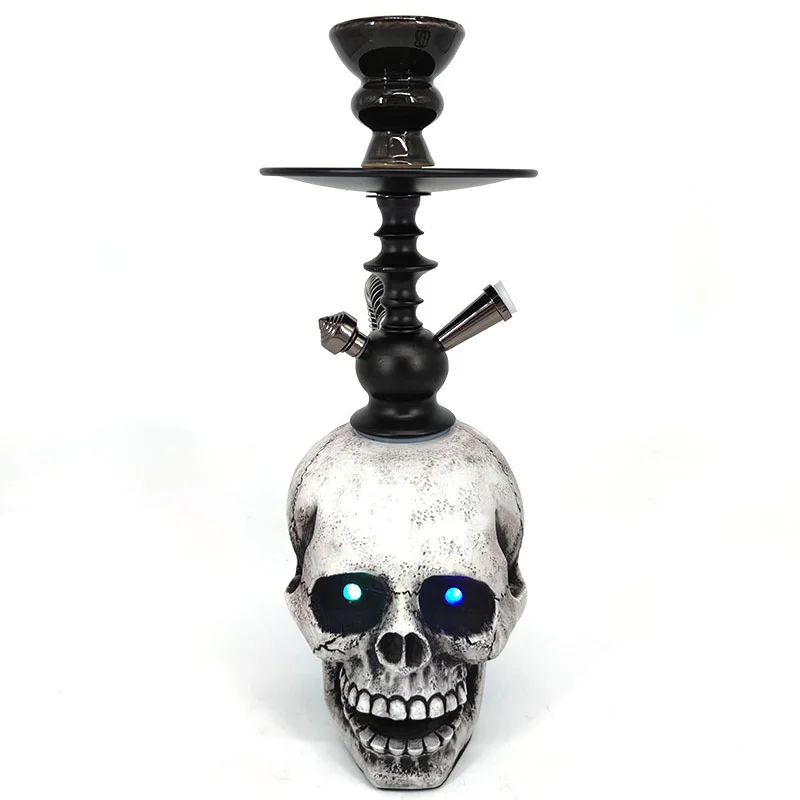 Barra de recarga de luz Led de calavera arabiga para cachimba Ktv, conjunto de narguile grande para fumar, tubo para a