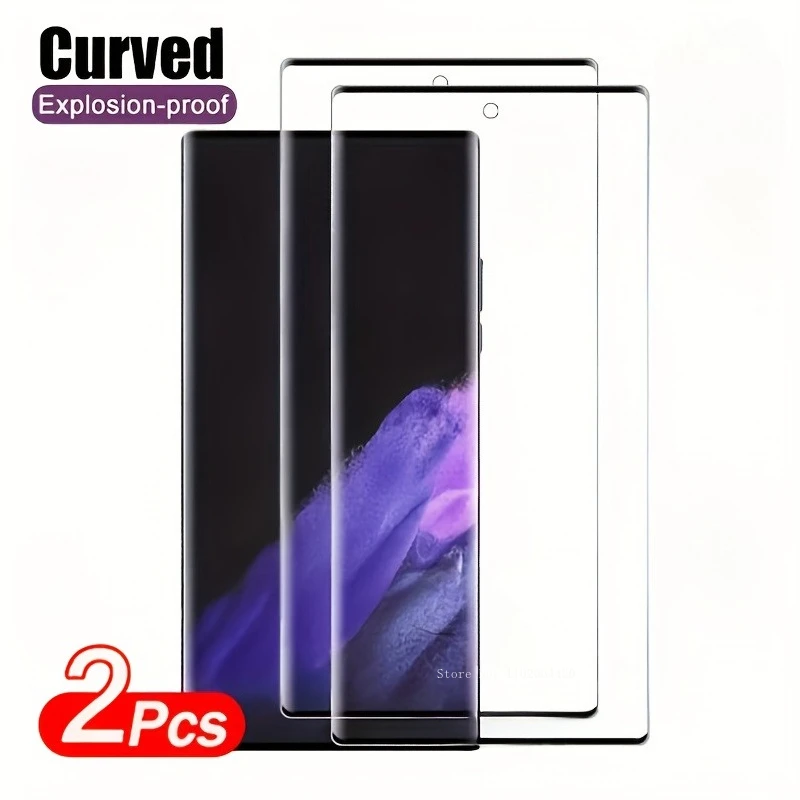 

2PCS with Curved Edges Screen Protectors for Samsung S21 Ultra Bright Surface Treatment Hard and Not Easy To Break Tempered Film