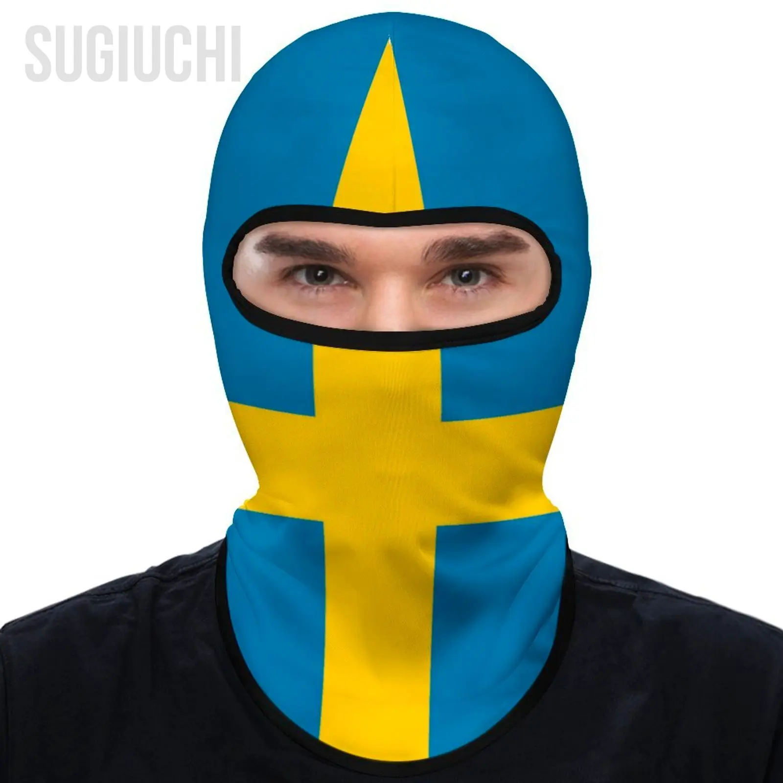 Sweden Flag Outdoor Cool Sunscreen Motorcycle Face Mask Moto Biker Wind Cap Mask Stopper Windproof Bicycle Cycling Headgear