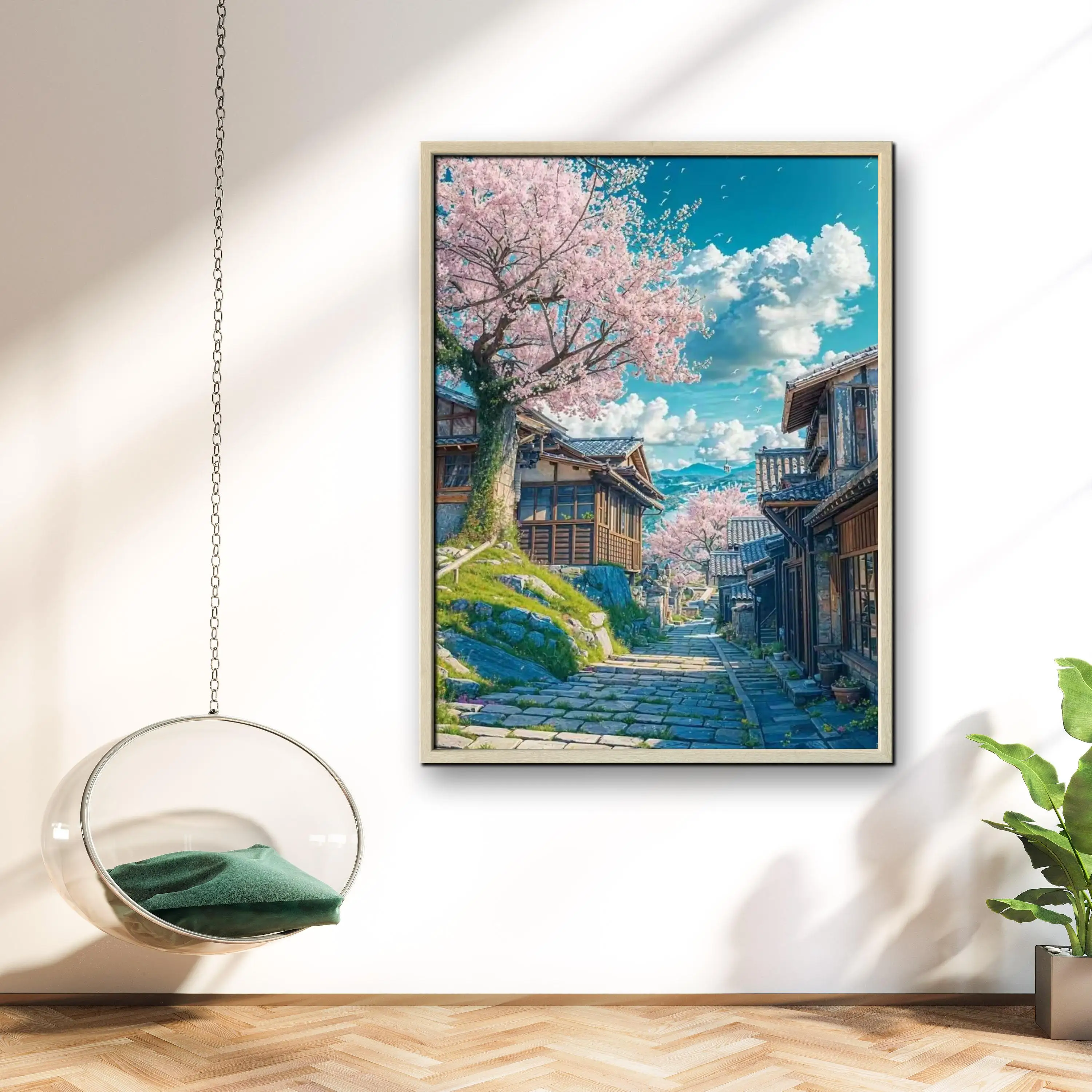 1PC frameless Japanese Cherry Blossom 5D Diamond Painting Cross Stitch Mosaic Kits Home Decoration Wall Stickers Handmade Gift H