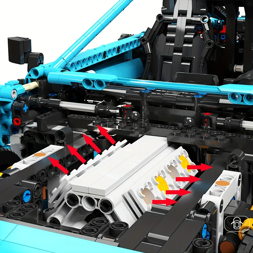 Technic 4129pcs sportwagen bouwstenen set, gedetailleerd ABS plastic model, speelgoedvoertuigmodel desktop display, kerstcadeaus