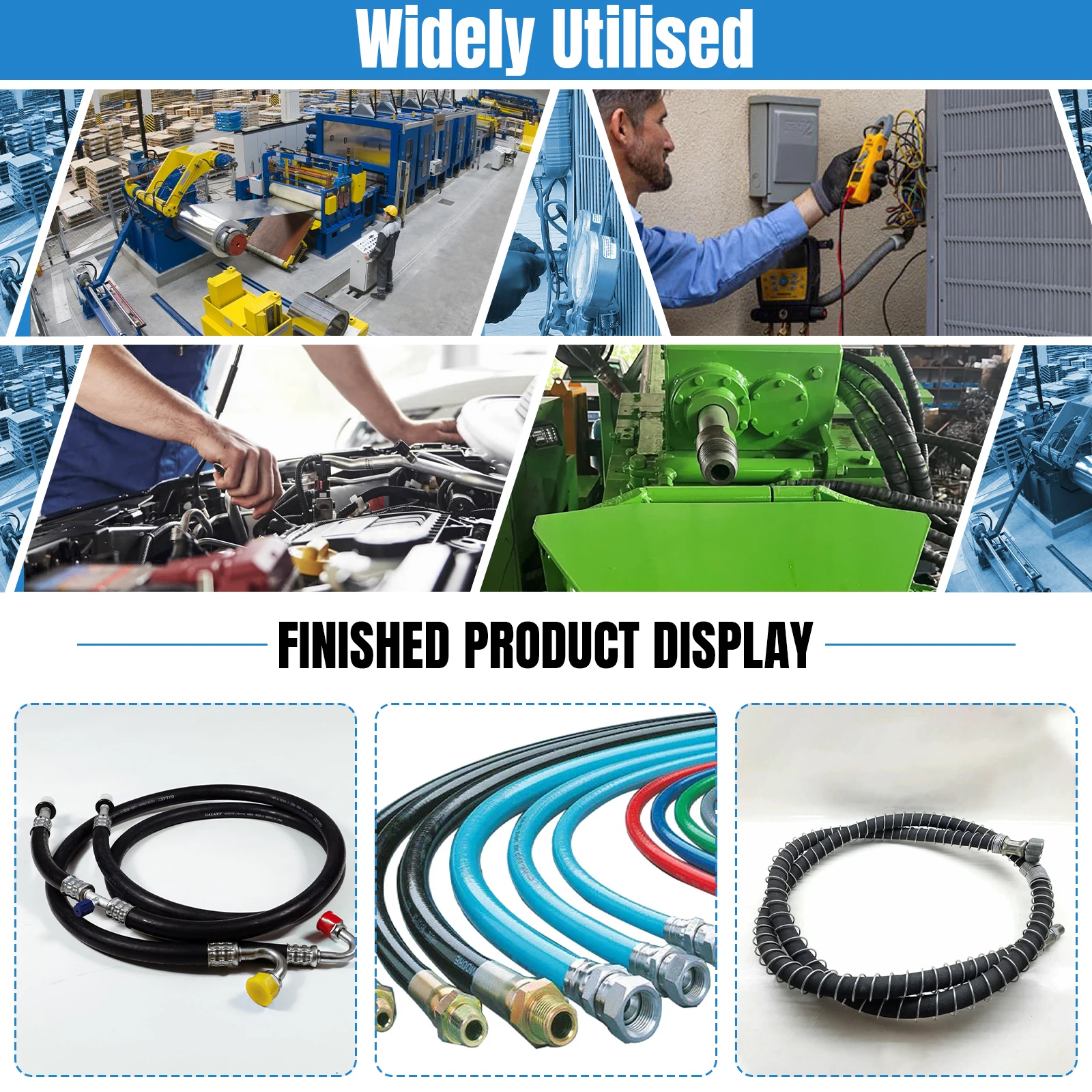 

Hydraulic Hose Crimper Machine with 7 Sets of Dies 10-30mm High Pressure Hydraulic Hose Crimping Tool