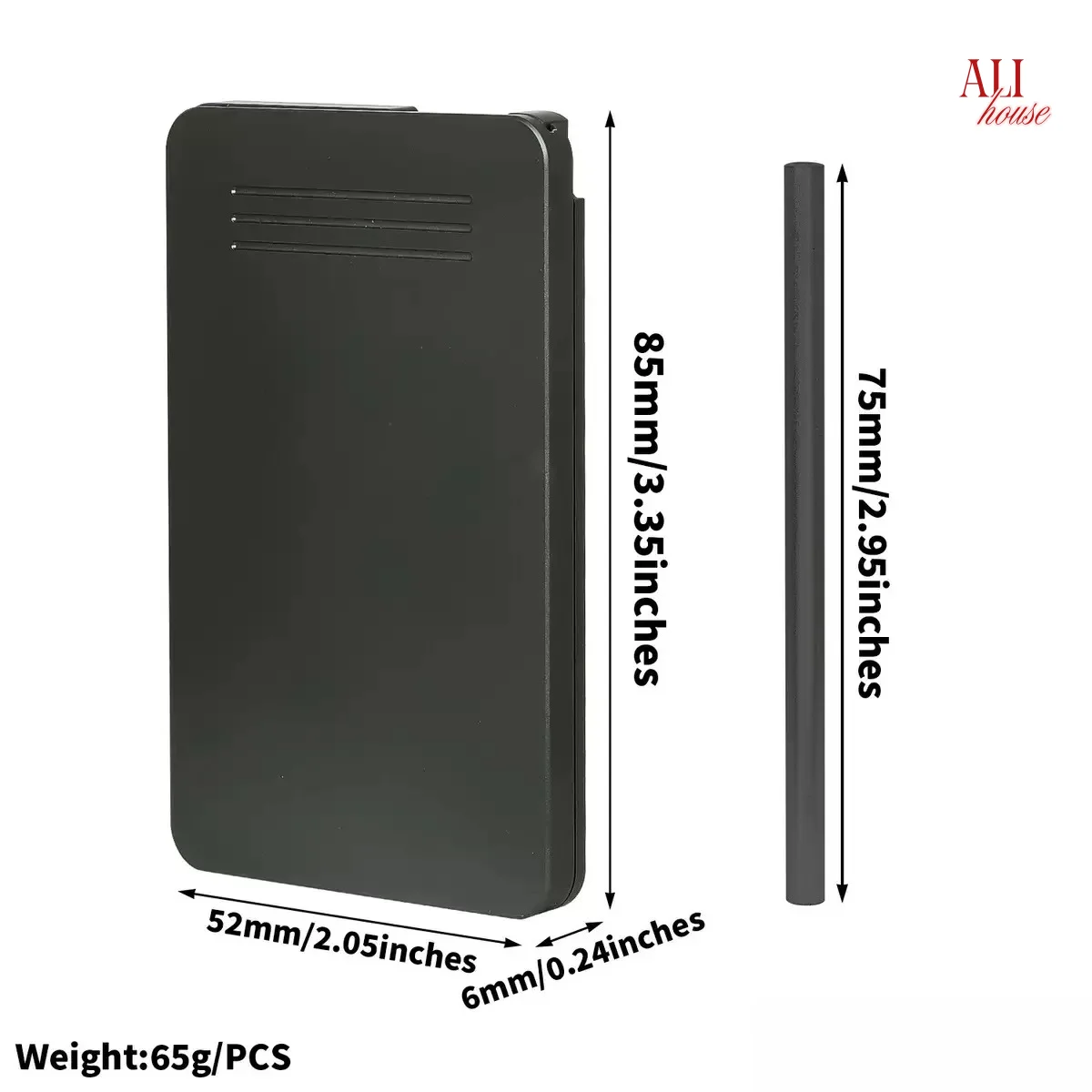 8-Compartment Metal Snuff Cigarette Case Container with Sild Lid in Aluminum Straw Pocket Size Portable Storage Box