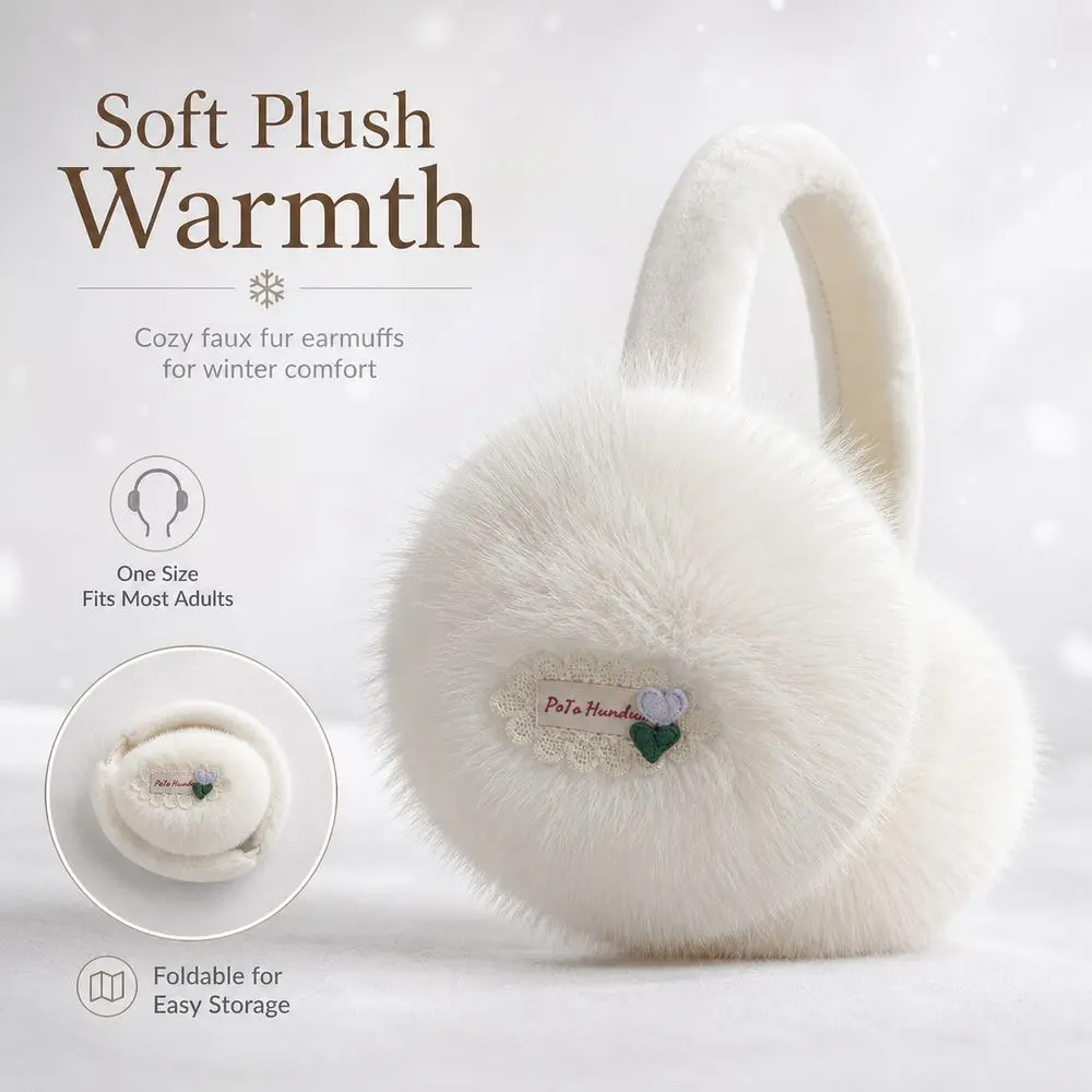 Gifts Faux Fur Earmuffs Soft Solid Ear Warmers Foldable Ear Covers Winter Outdoor Use