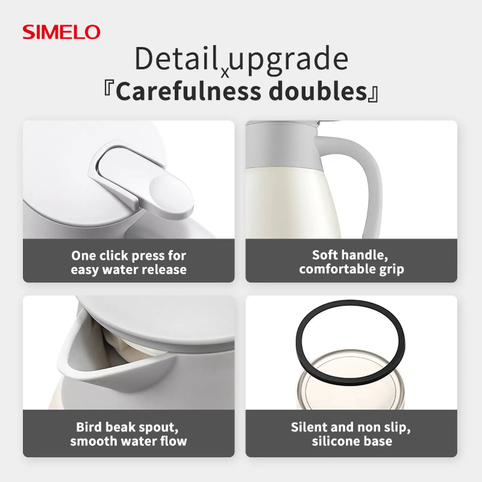SIMELO 2L Large Capacity Vacuum Insulated Thermos Flask 304 Stainless Steel Hot Water Bottle for Tea Coffee Milk Home Office view 6