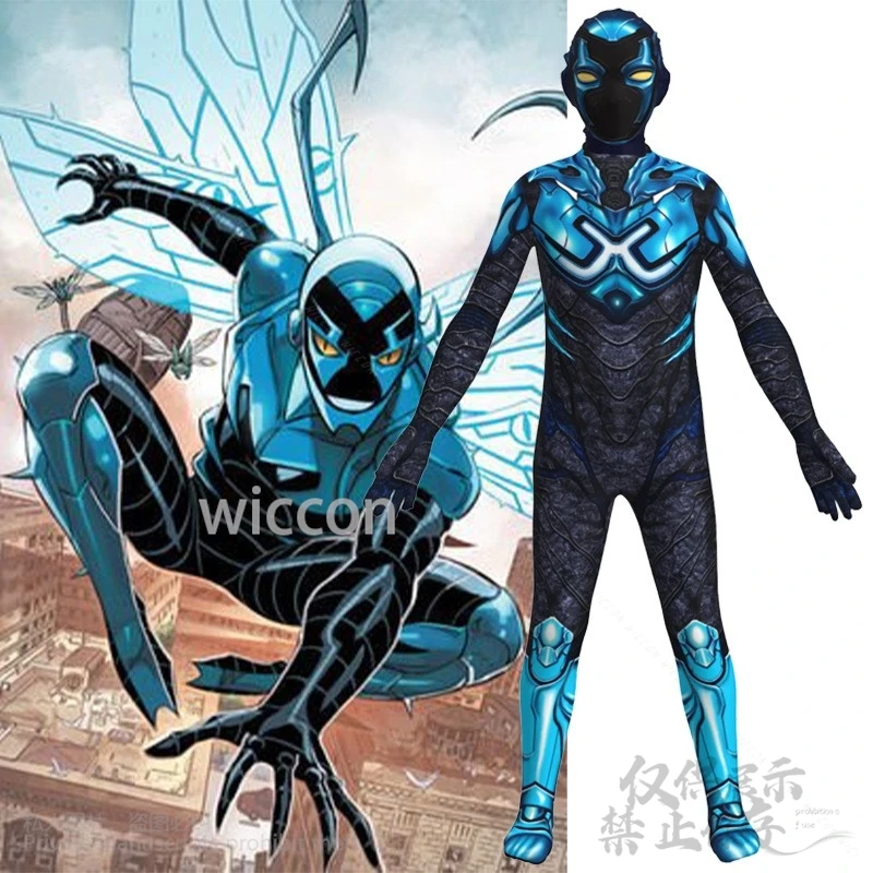 อะนิเมะภาพยนตร์ Blue Beeetlee เครื่องแต่งกายการ์ตูนอะนิเมะเด็กผู้ใหญ่เด็ก Superrhiro บอดี้สูท Jumpsuit หน้ากากฮาโลวีนคริสต์มาส