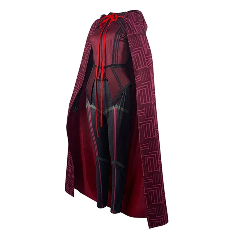 WWA vision Burgundy witch cosplay costume women adult ruffles top pants Halloween carnival costumes Maximoff