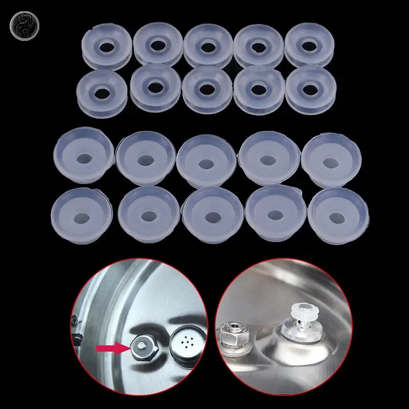 10Pcs Pressure Cooker Valve Parts Float Sealer Silicone Seal For Electrical Power Pressure Cooker Float Cap Valve Float Pad