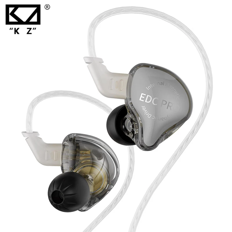 Fone de Ouvido Intra-auricular com Fio KZ EDC PRO HIFI 3.5MM AUX, Monitor Dinâmico de Alta Performance, Cabo Destacável