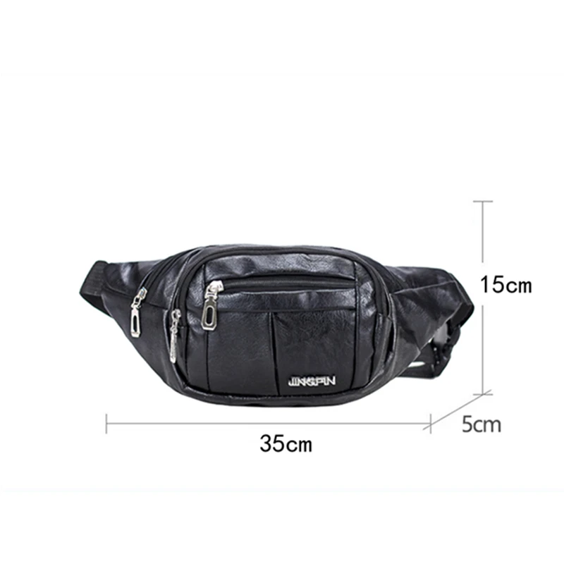 Riñonera de cuero PU multiusos para hombre, bolso de cintura de alta calidad, bandolera de hombro, cinturón cruzado, monedero, bolsillo