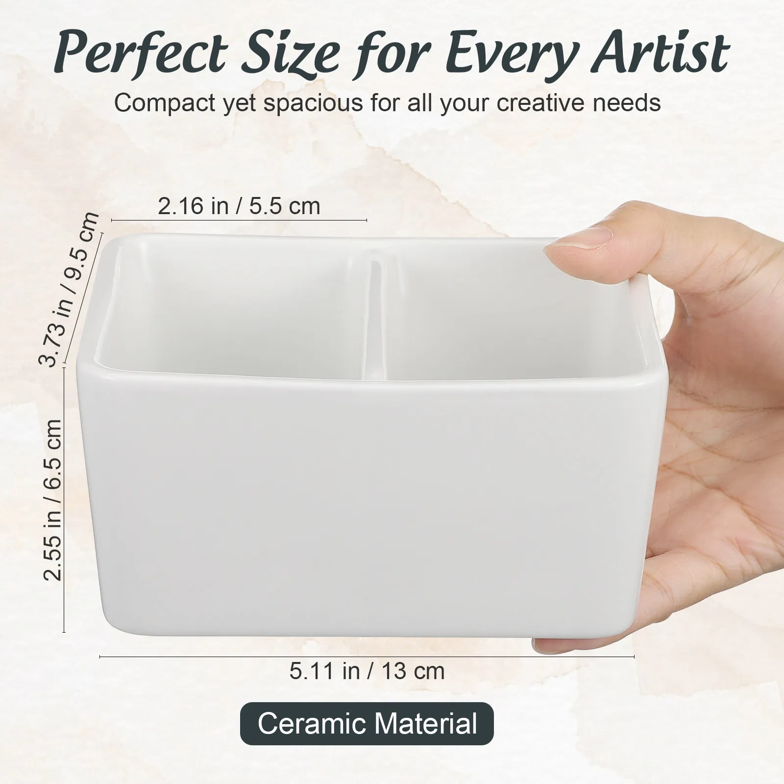 Premium Ceramic Ink Dish Calligraphy Ink Plate Multi Function Brush Washer Pigment Storage Plate Office Inkwell Decorative Use